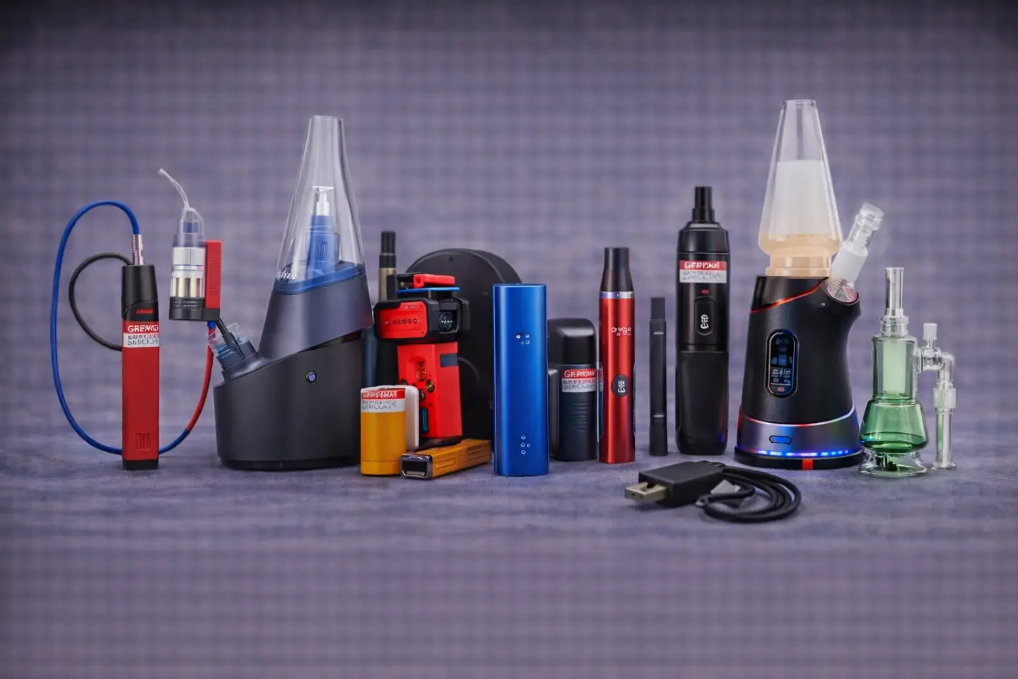 Premium vaporizers collection featuring disposable and rechargeable vape devices in Canada