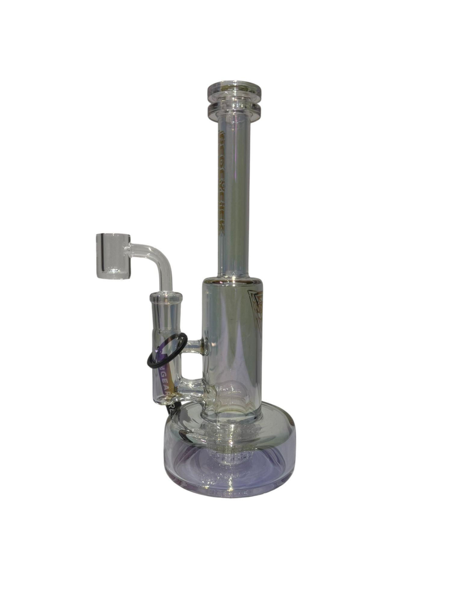 Clear glass water pipe on a white background