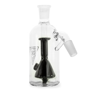 Glass water pipe with black bowl on a white background