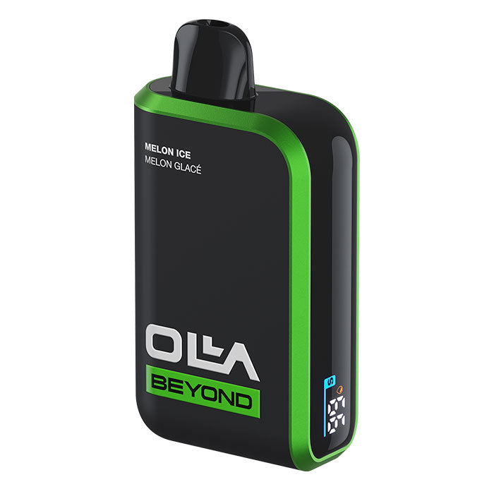 Olya Beyond vape device with green accent on a white background