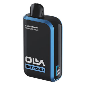 Black and blue vape device with 'OLIVA BEYOND' branding on a white background
