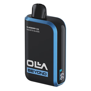 Black and blue vape device with 'OLIVA BEYOND' branding on a white background