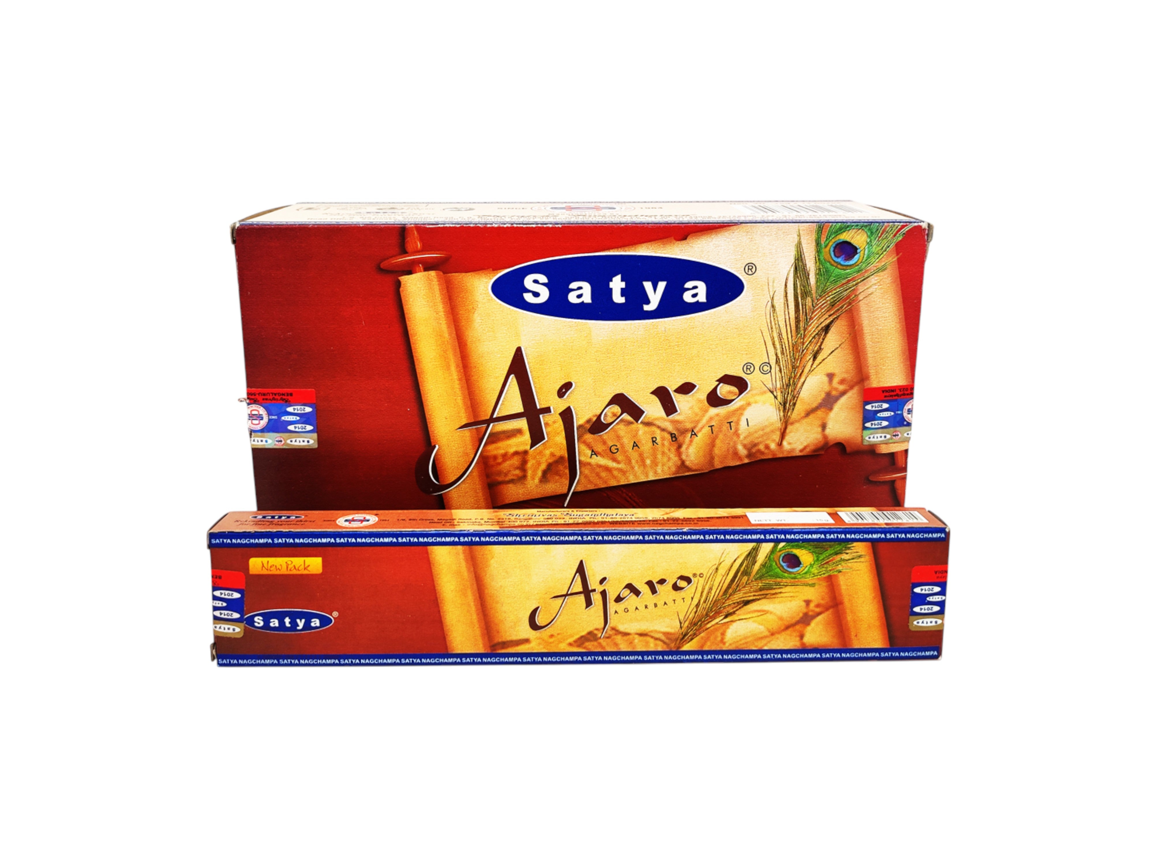 Satya Ajaro incense packaging on a white background