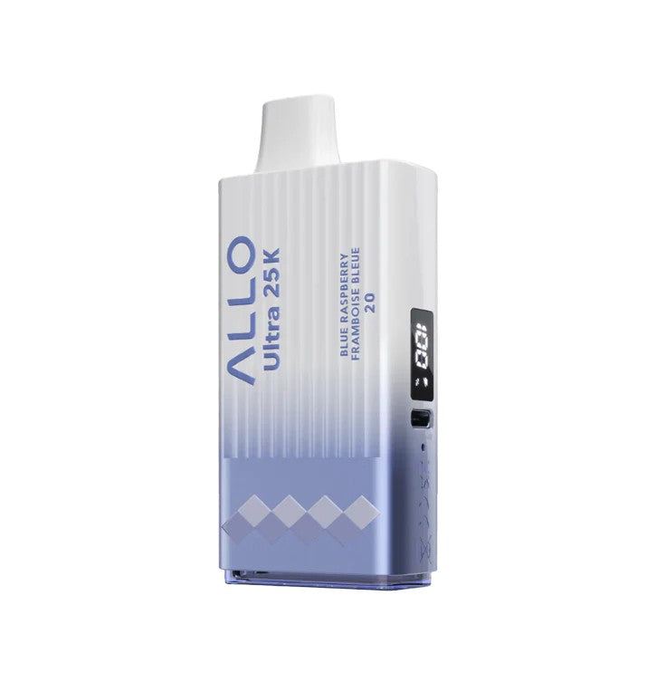 Vape device with 'ALLO' branding on a white background