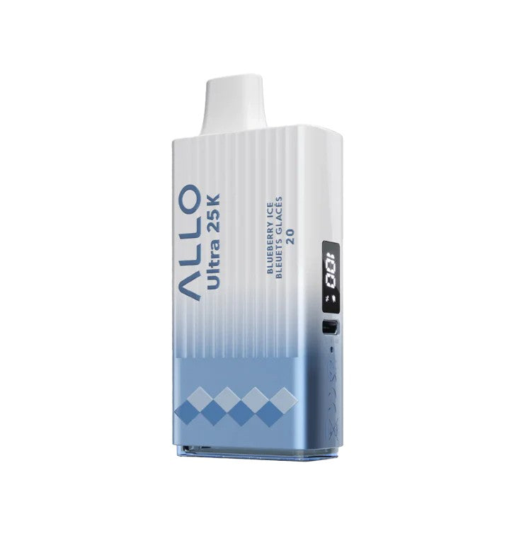 Vape device with 'ALLO' branding on a white background