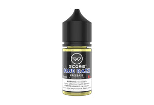 Gcore Blue Razz freebase e-liquid bottle on a white background