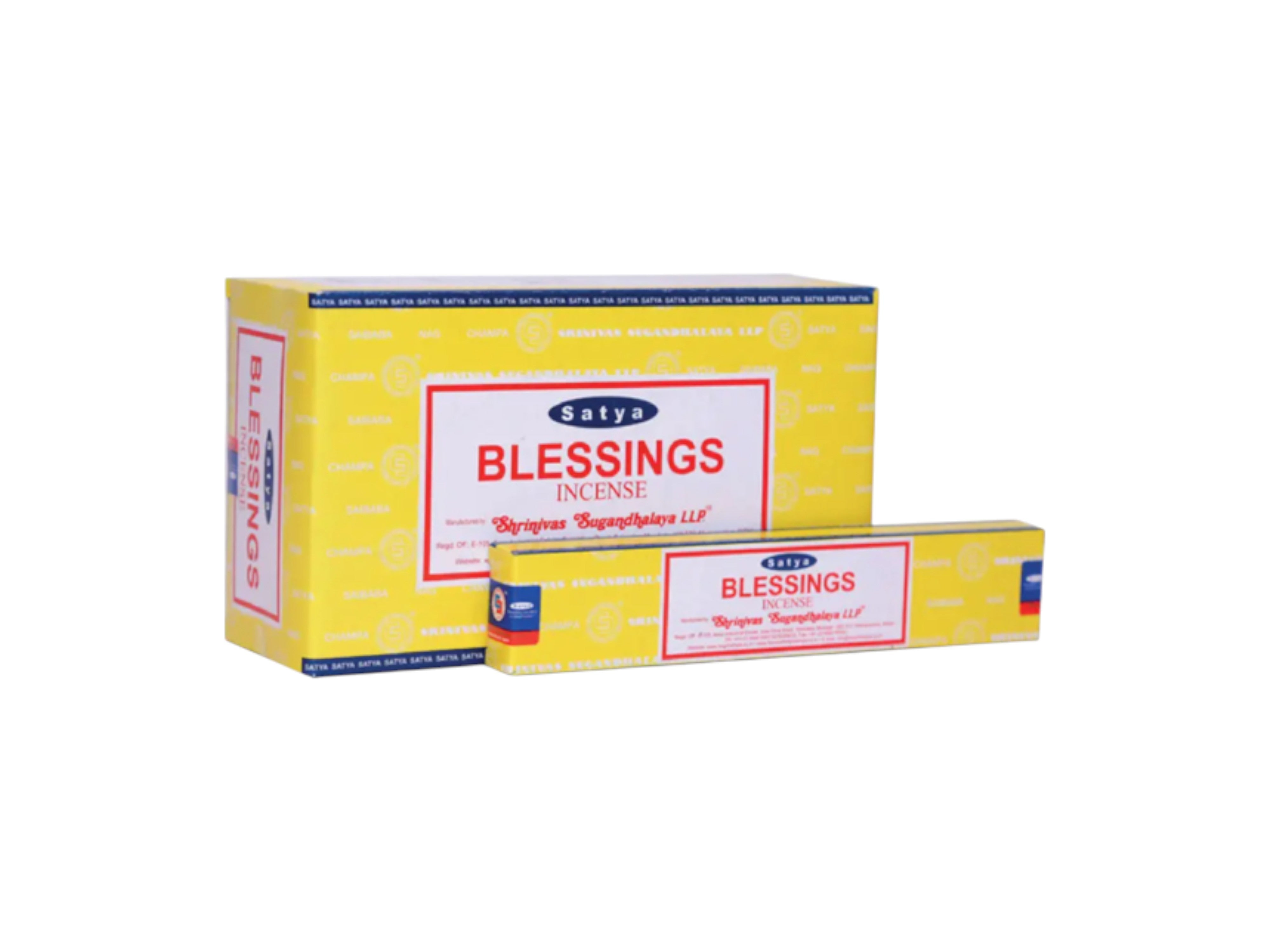 Satya Blessings incense packaging on a white background