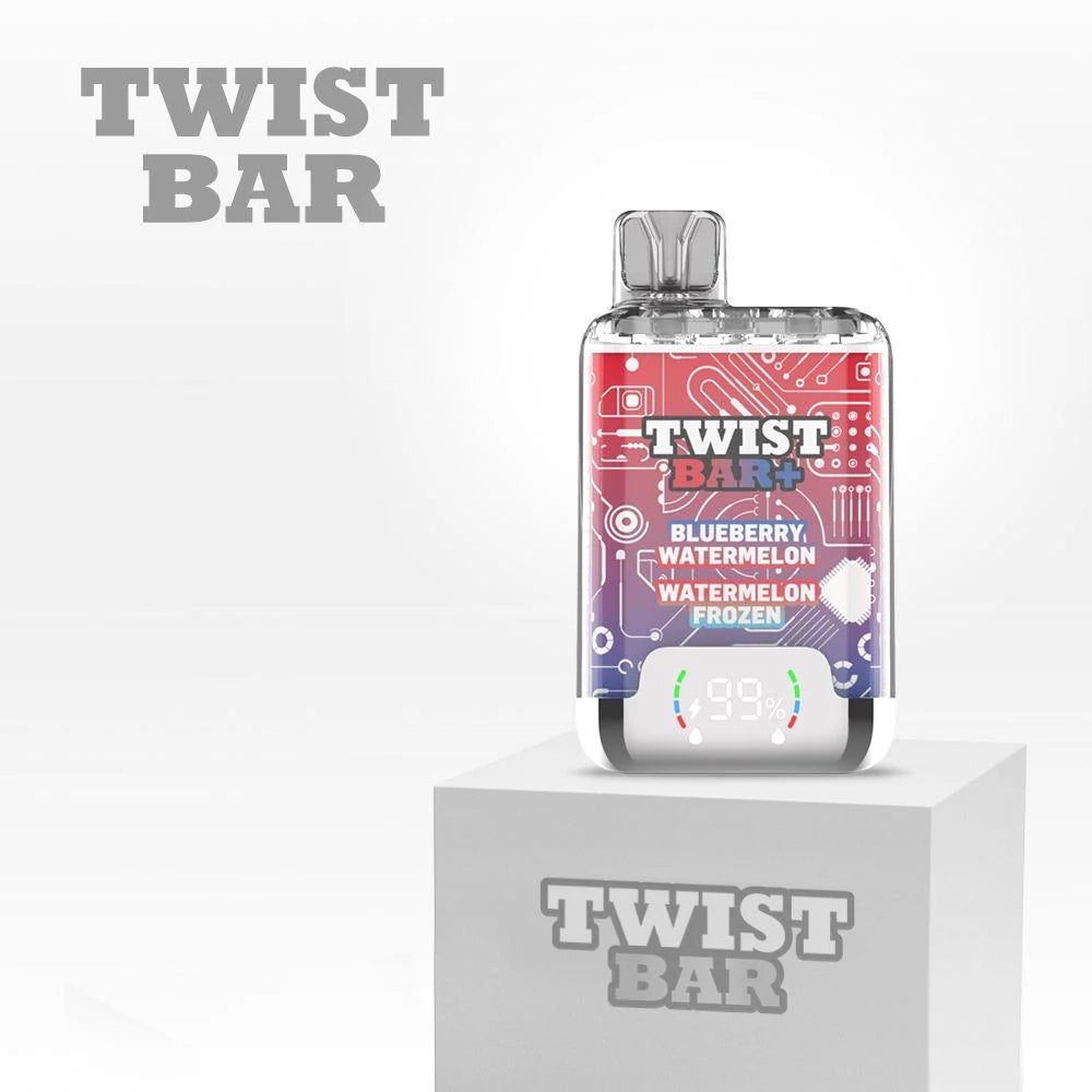 Bottle of Twist Bar with colorful label on a white background