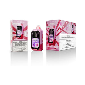 Vape device and packaging with pink and white design