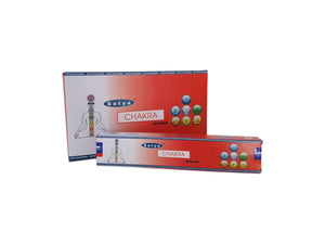 Two boxes of Satya Chakra incense on a white background