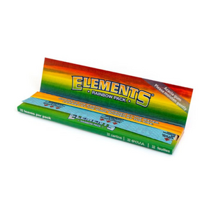 Pack of Elements rolling papers with a rainbow design on a white background