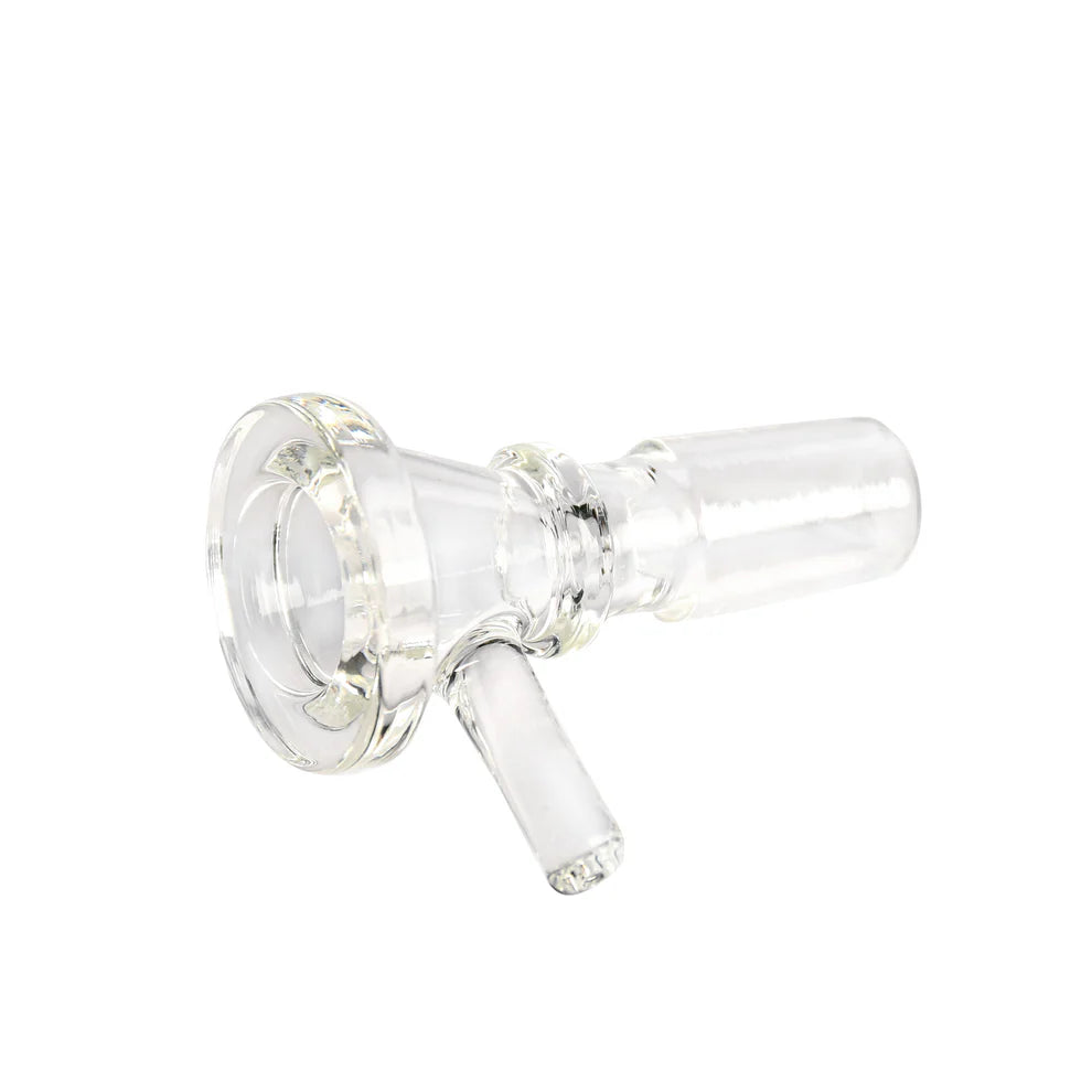 Clear glass water pipe on a white background