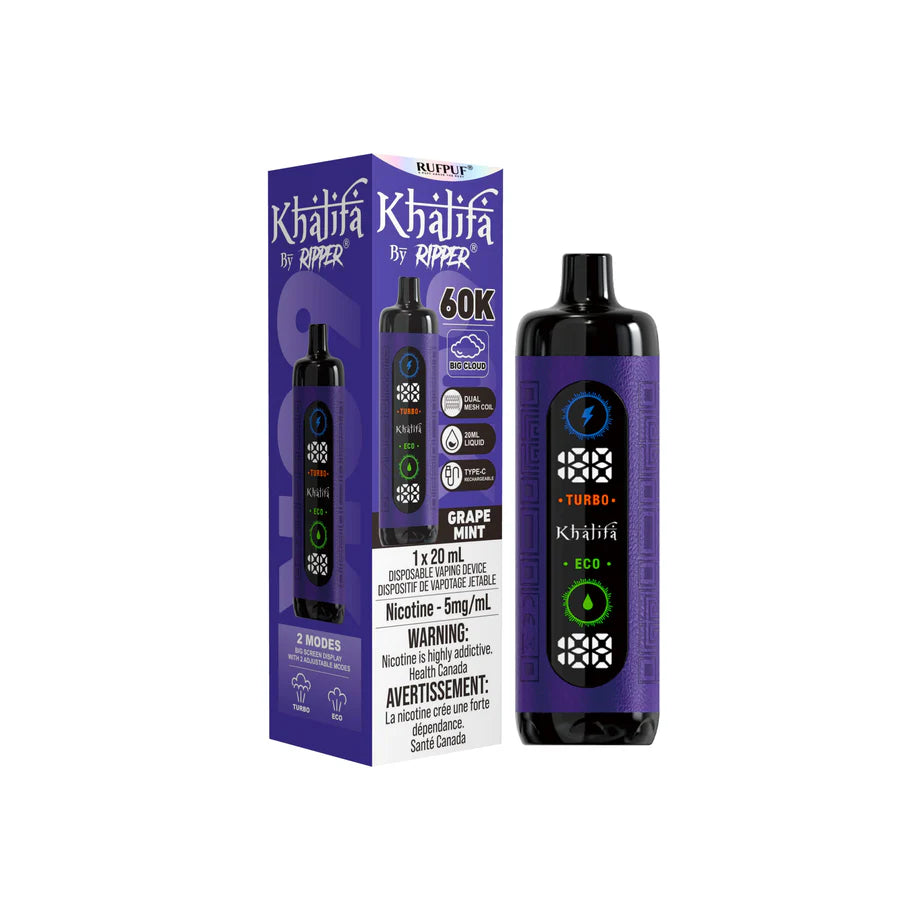 Khalifa Ripper vape device and packaging on a white background