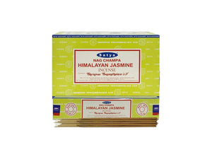 Box of Satya Nag Champa Himalayan Jasmine incense sticks on a white background