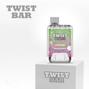 Twist Bar kiwi berry mixed berry vape device on a white background