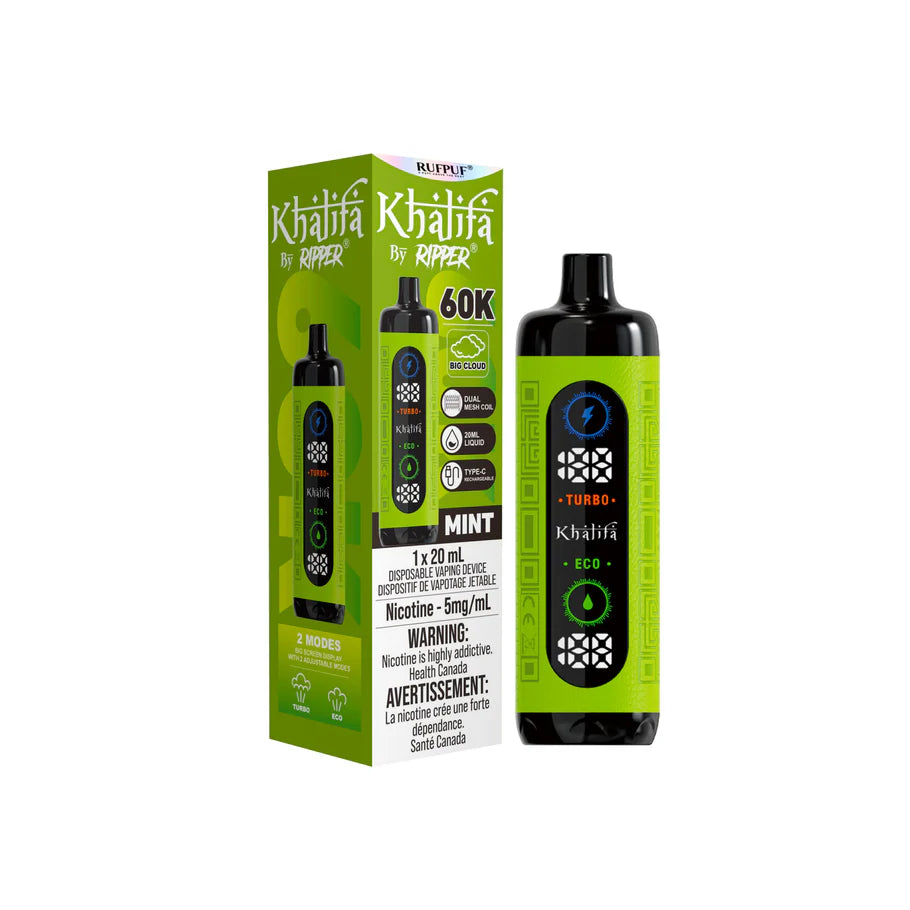 Khalifa Ripper vape device and packaging on a white background