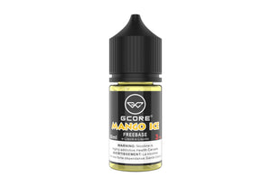 Vape juice bottle labeled 'Mango Ice' with a black cap on a white background