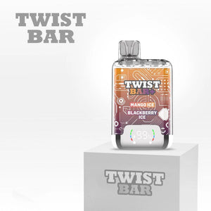 Twist Bar vape device with colorful packaging on a white background