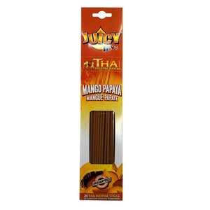 Pack of Juicy Incense Sticks Mango Papaya flavor on a white background