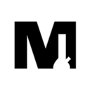 Black 'M' letter on a white background