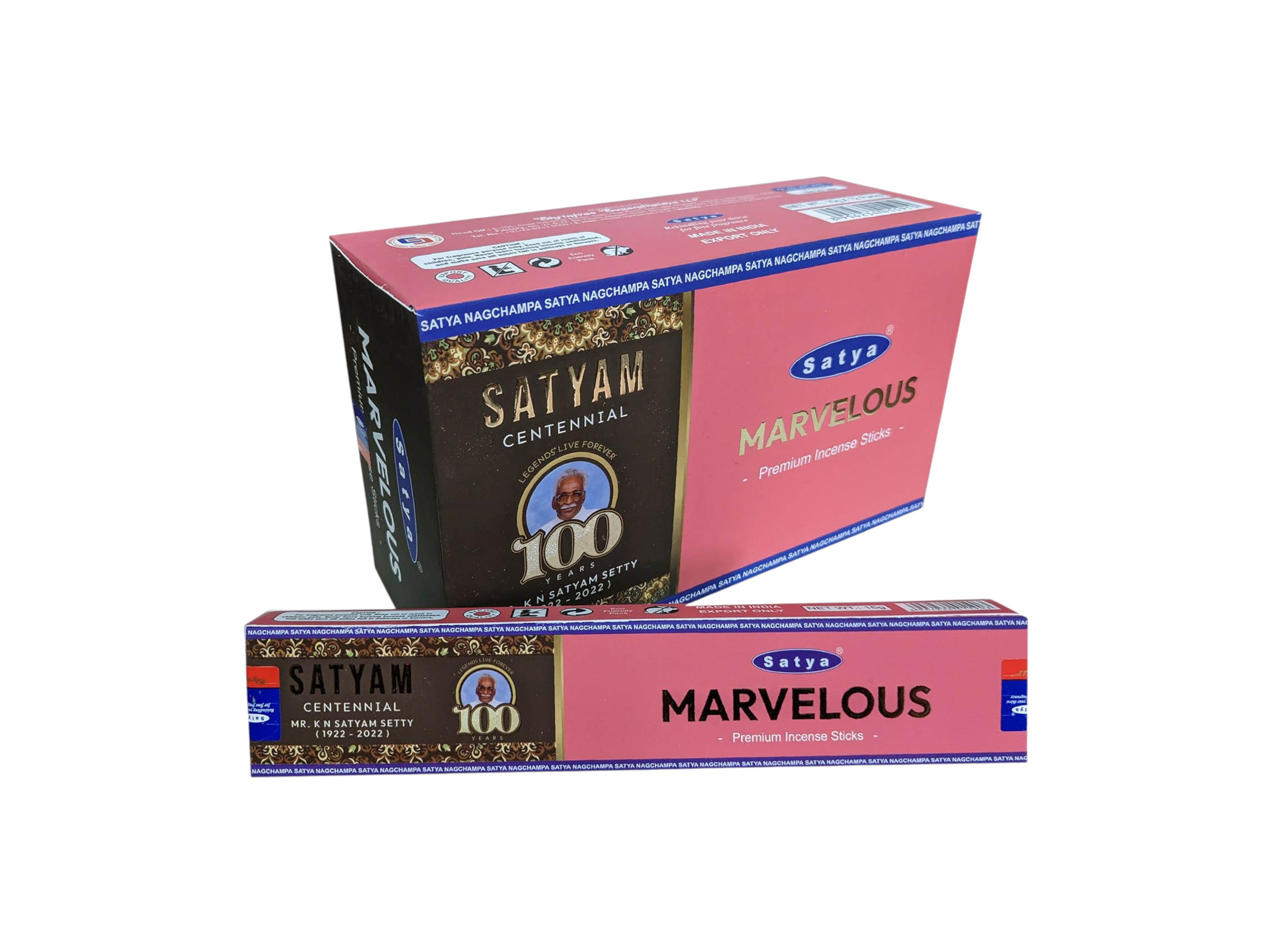 Satyam incense sticks packaging on a white background