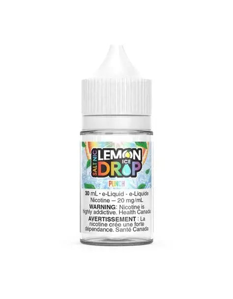 Bottle of Lemon Ice Drop e-liquid on a white background