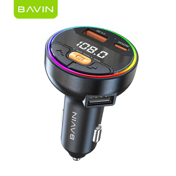 Bavin car charger with digital display on a white background
