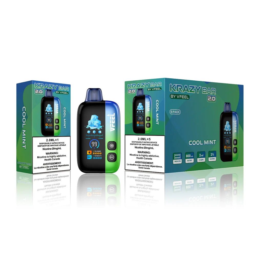 Krazy Bar vape device with packaging on a white background