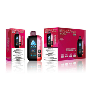 Krazy Bar by Vfeel vape device and packaging on a white background