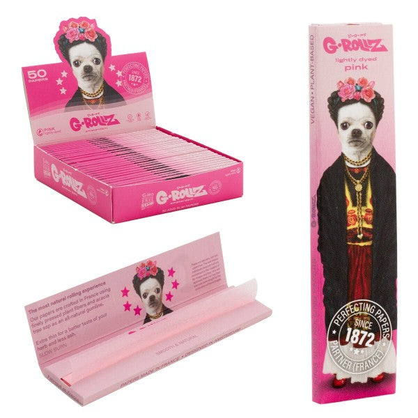 G-Rollz Pets Rock 'Mexico' Lightly Dyed Pink KS Slim Rolling Papers