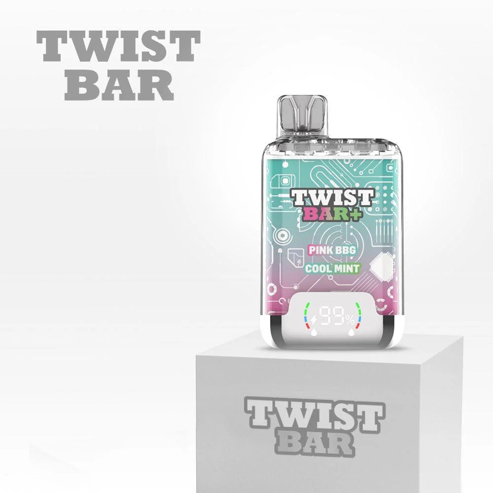 Bottle of Twist Bar with colorful label on a white background