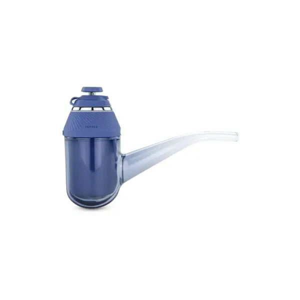 A smart wax pen with a modular design, displayed in an open case, revealing its components including a ceramic bowl, a USB-C charging cable, and other accessories.