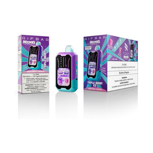 Vape device with two packaging boxes on a white background