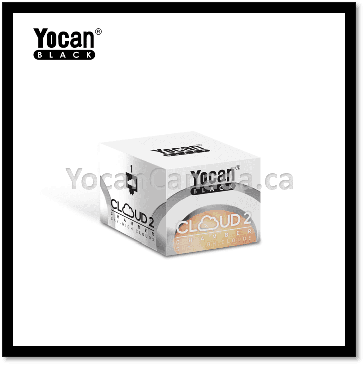 A silver-colored circular coil for a vape pen, branded with 'Yocan'.