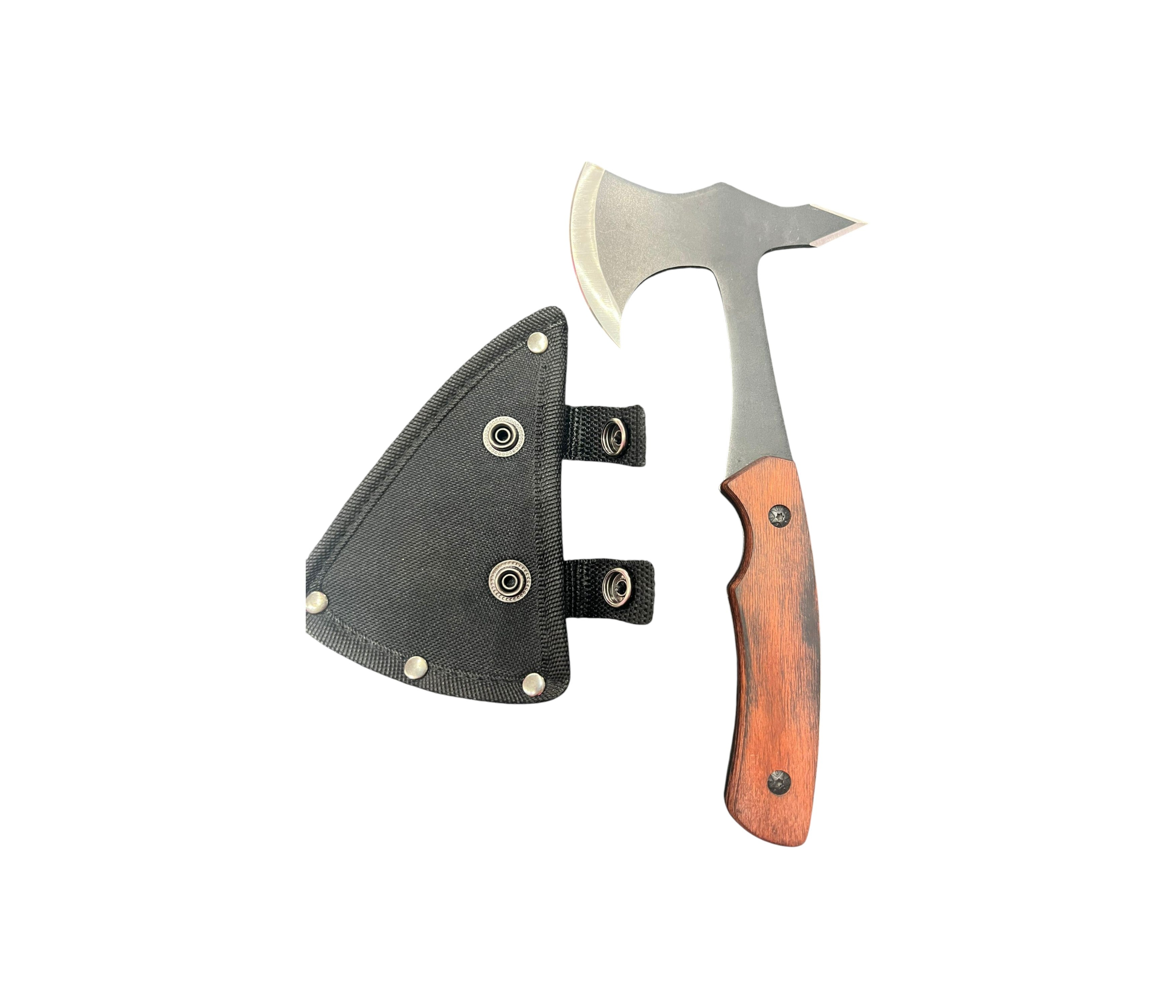 Axes with sheath on a white background