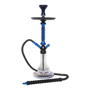 Blue and black hookah on a white background