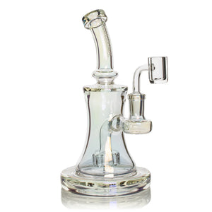 Clear glass water pipe on a white background