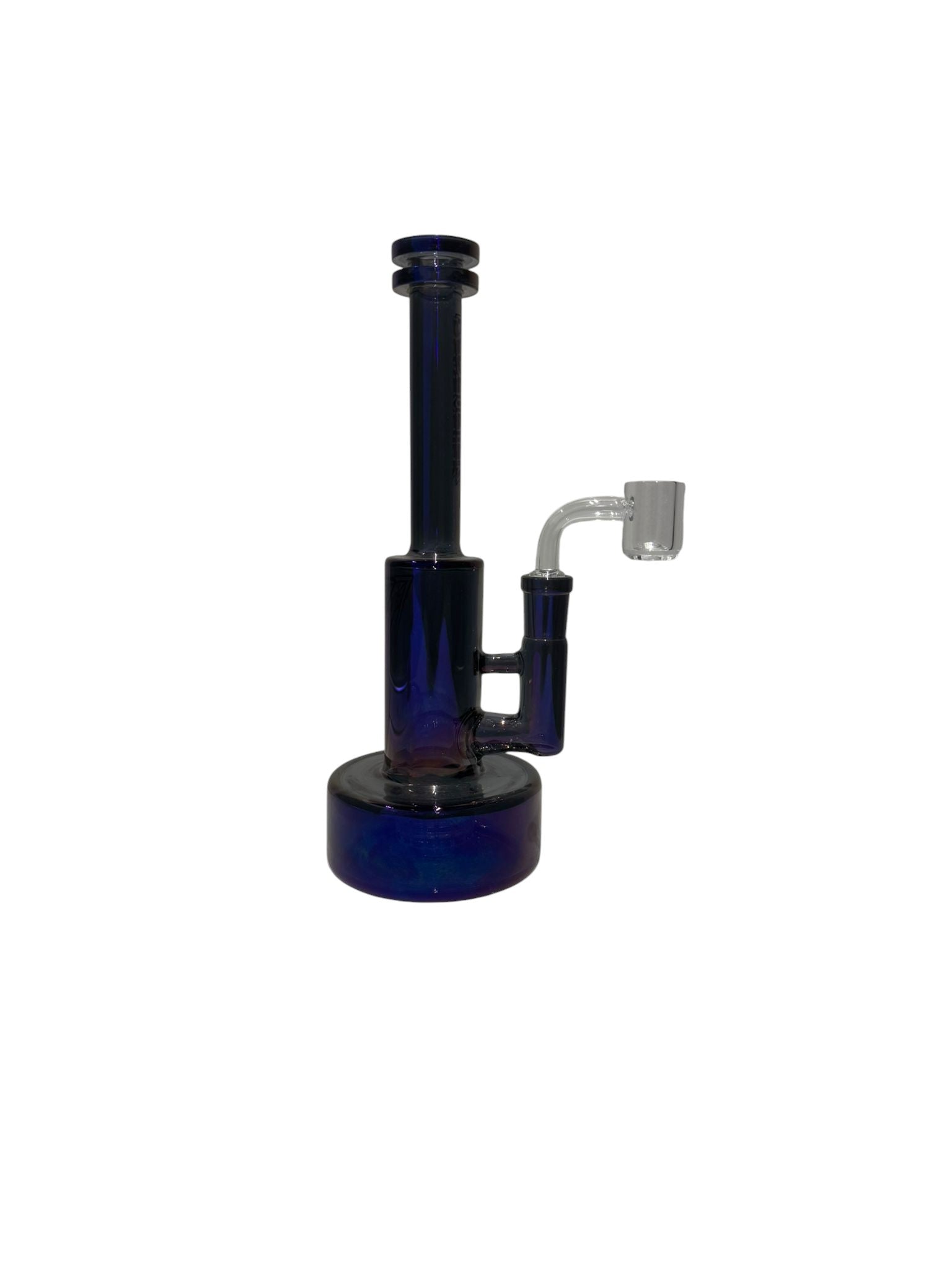 Blue glass water pipe on a white background