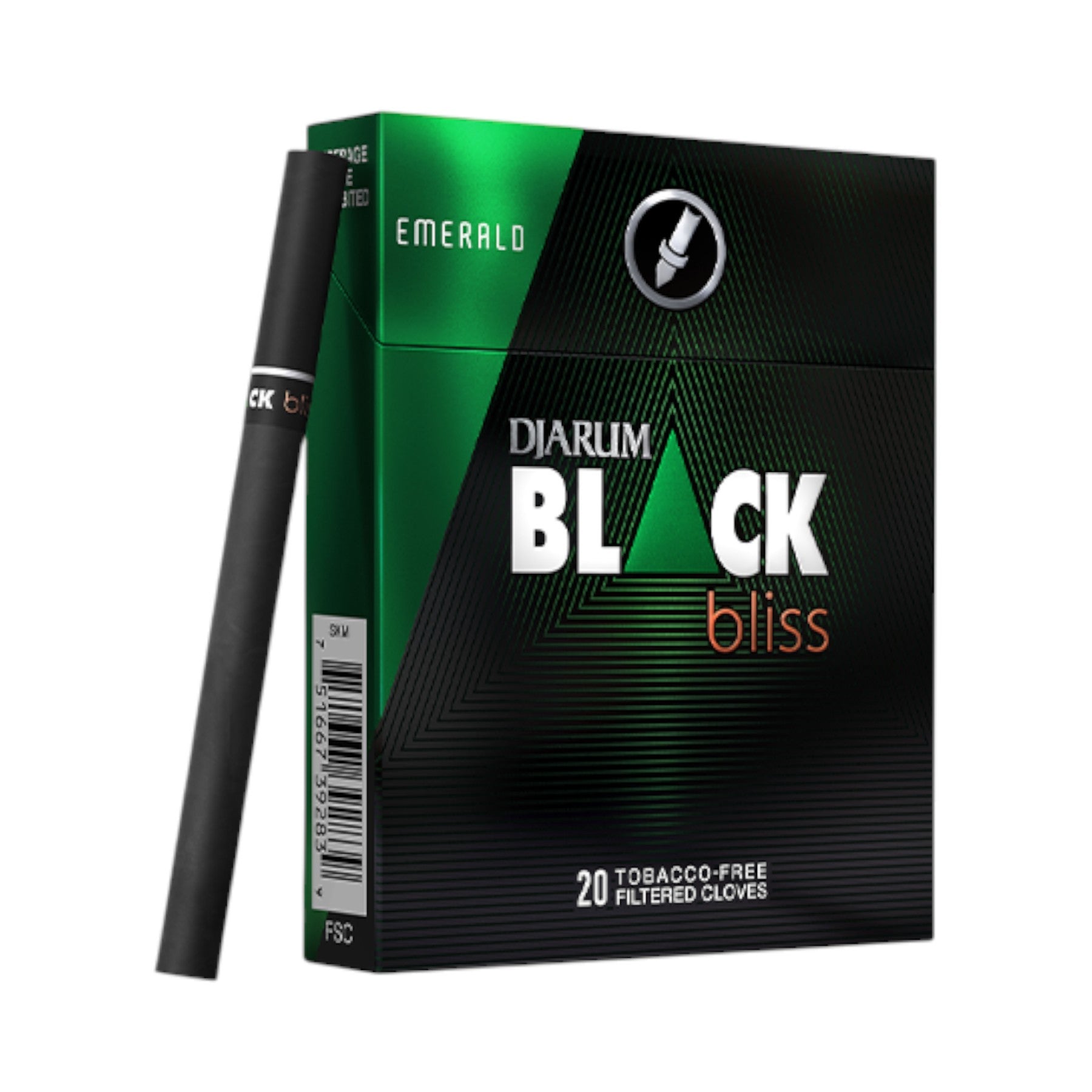 Diarum Black Bliss packaging with a black cigarette on a white background