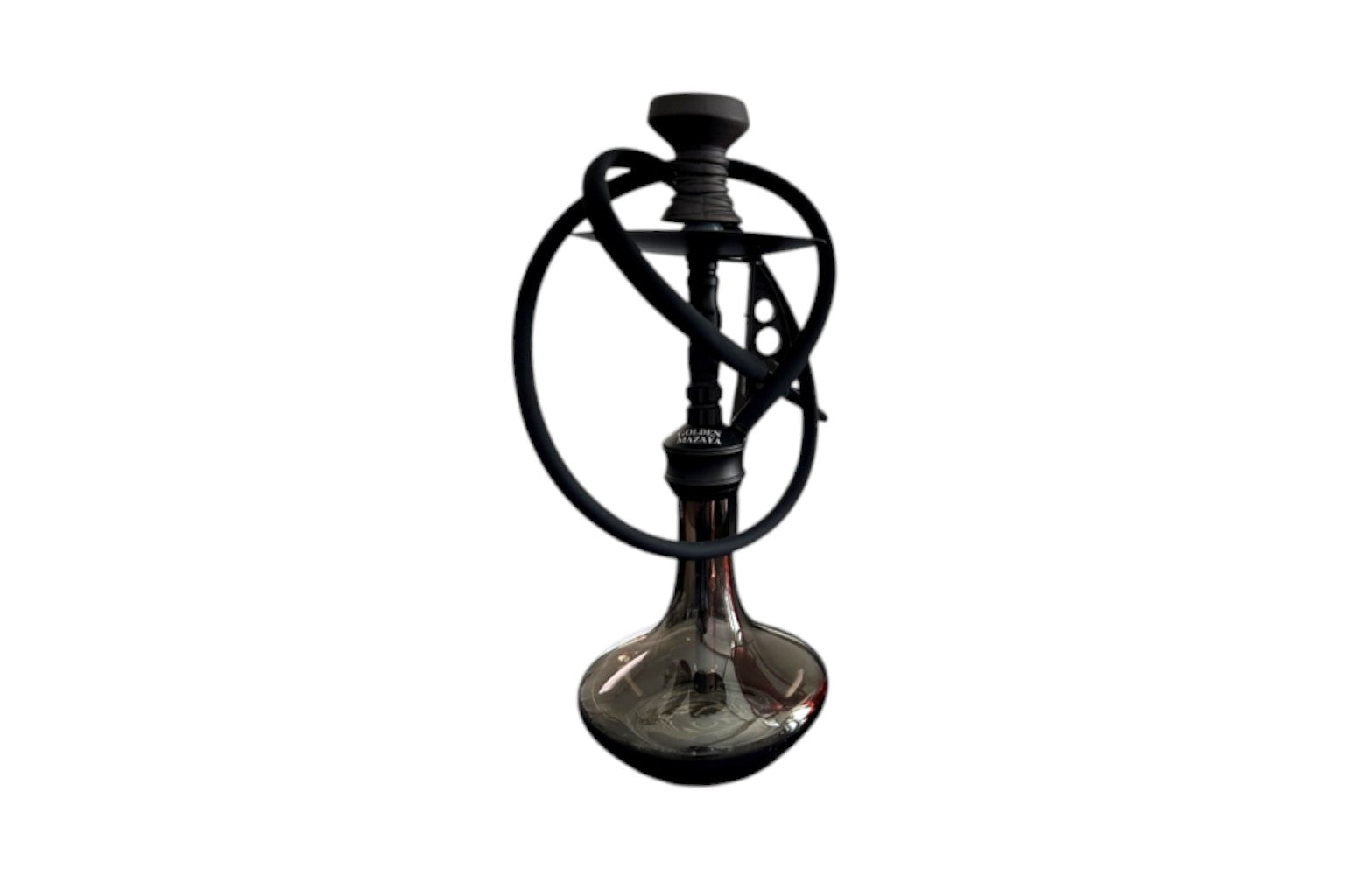 Black metal hookah on a white background