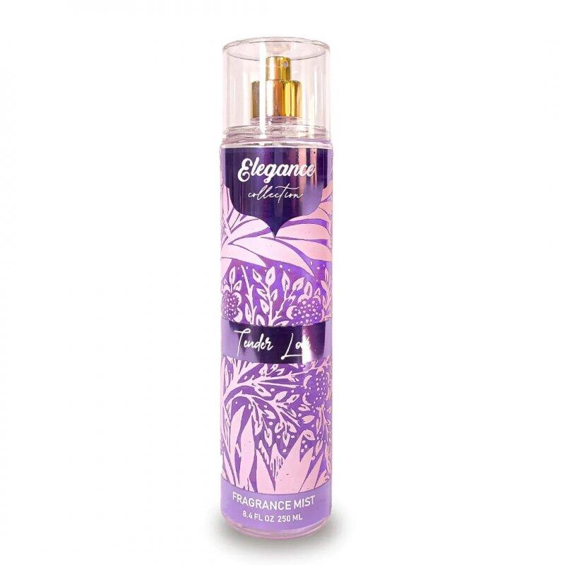 Elegance Collection fragrance mist spray bottle with floral design on a white background