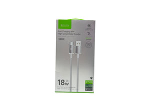 USB cable packaging with '18W' and 'Fast Charging' text on a white background