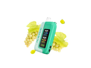 Icenic fruit and vegetable digital scale with grapes on a white background