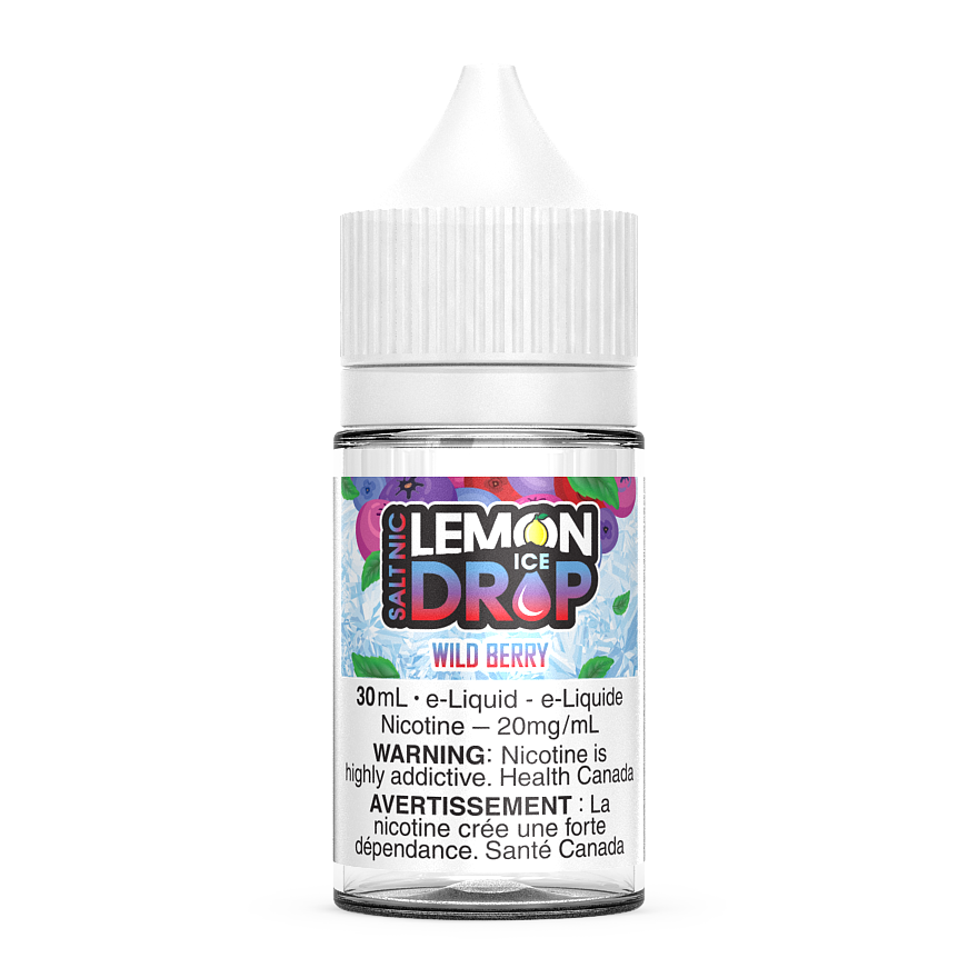 Lemon Drop e-liquid bottle with colorful label on a white background