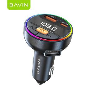 Bavin MP3 Car Charger RGB 7-Color Lights for iPhone & Android